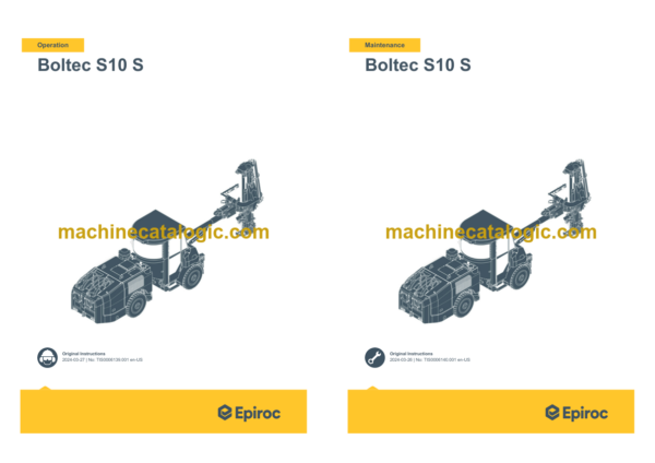 Epiroc Boltec S10 S Operation and Maintenance Manual