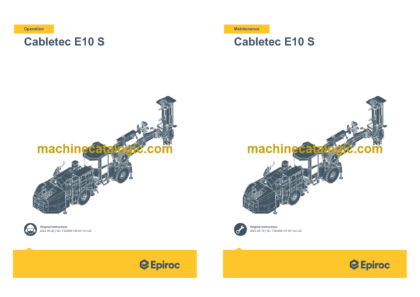 Epiroc Cabletec E10 S Operation and Maintenance Manual