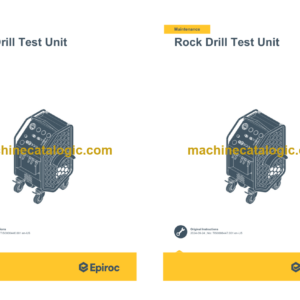 Epiroc Mobile Rock Drill Test Unit Operation and Maintenance Manual