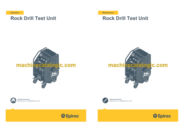 Epiroc Mobile Rock Drill Test Unit Operation and Maintenance Manual