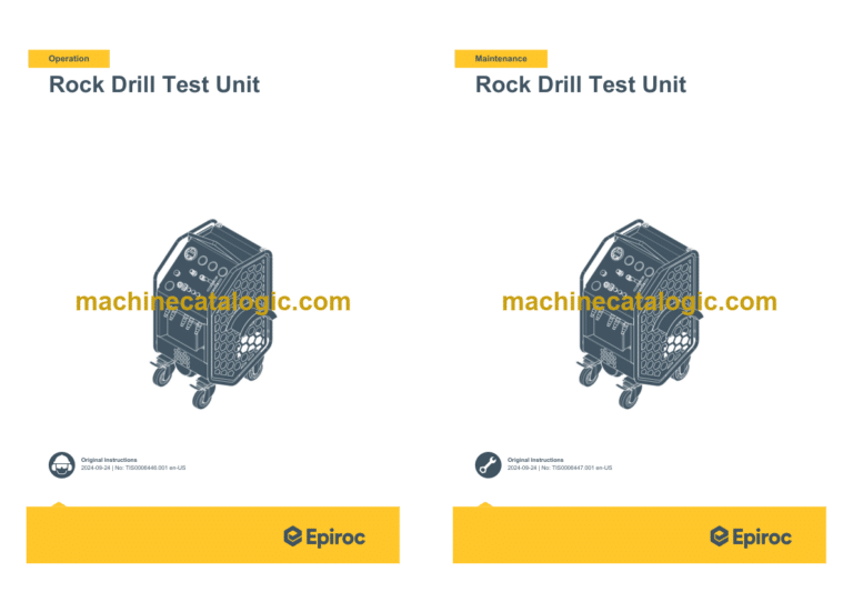 Epiroc Mobile Rock Drill Test Unit Operation and Maintenance Manual