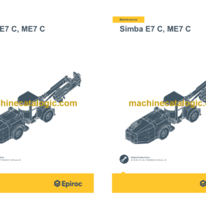 Epiroc Simba E7 C, ME7 C Operation and Maintenance Manual