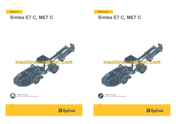 Epiroc Simba E7 C, ME7 C Operation and Maintenance Manual