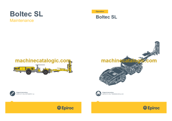 Epiroc Boltec SL Operation and Maintenance Manual