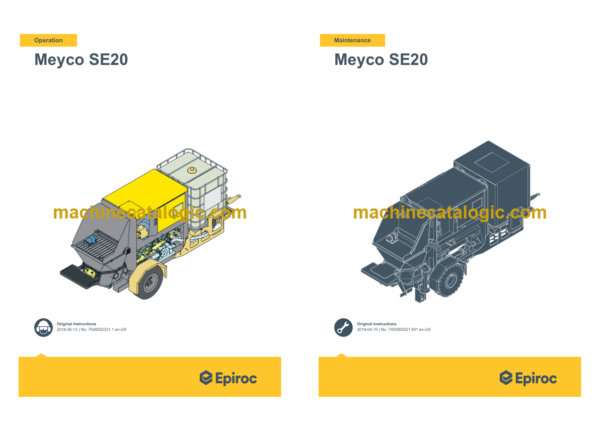 Epiroc Meyco SE20 Operation and Maintenance Manual