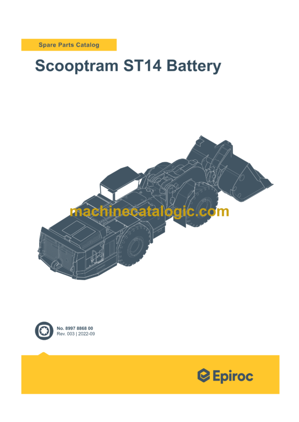 Epiroc Scooptram ST14 Battery Spare Parts Catalog