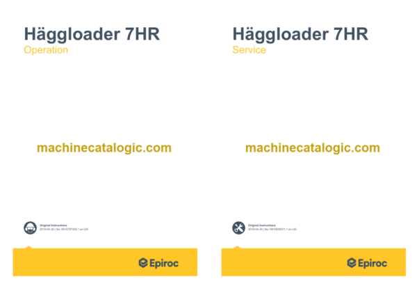 Epiroc Haggloader 7HR-B Operation and Maintenance Manual