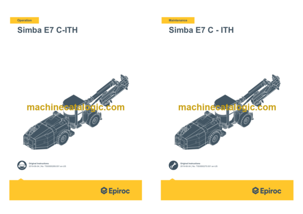 Epiroc Simba E7 C-ITH Operation and Maintenance Manual