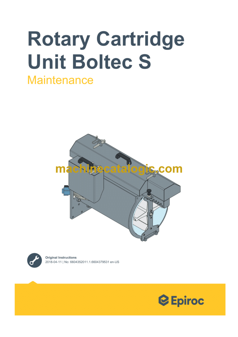 Epiroc Rotary Cartridge Unit - Boltec S Maintenance Manual