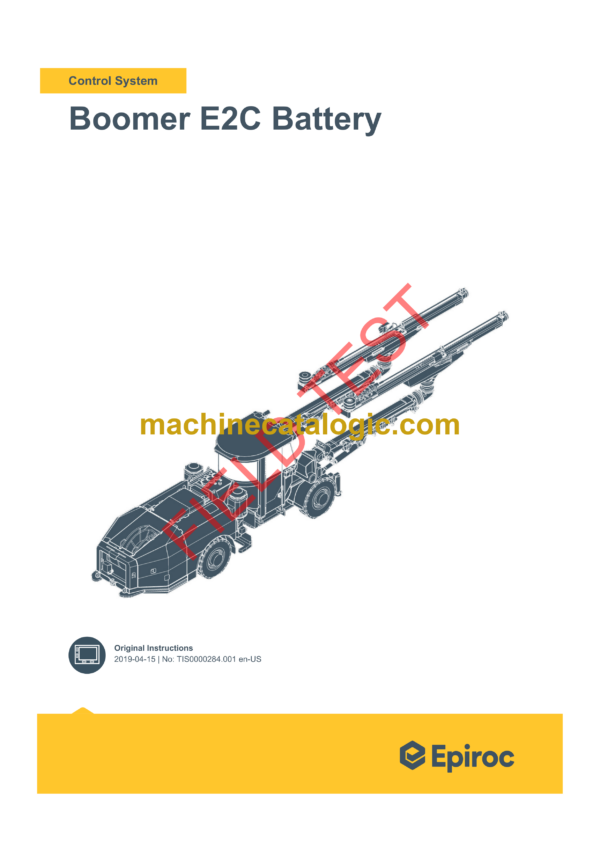 Epiroc Boomer E2C Battery Control System Manual