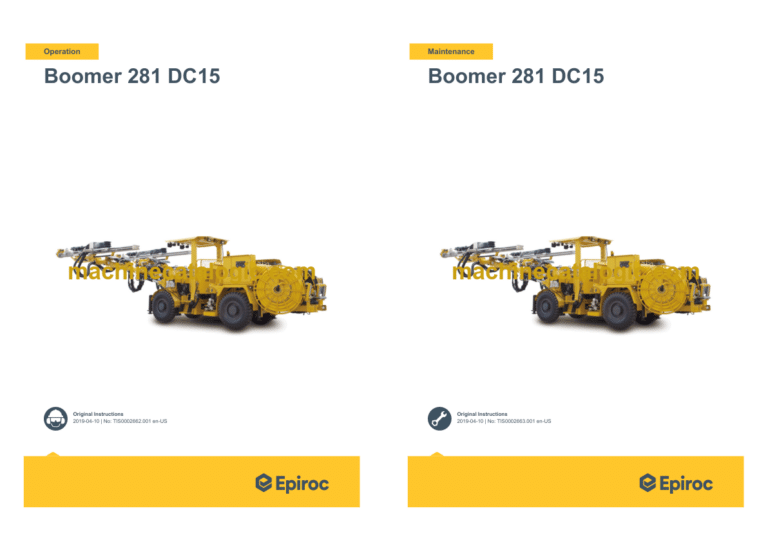Epiroc Boomer 281 DC15 Operation and Maintenance Manual