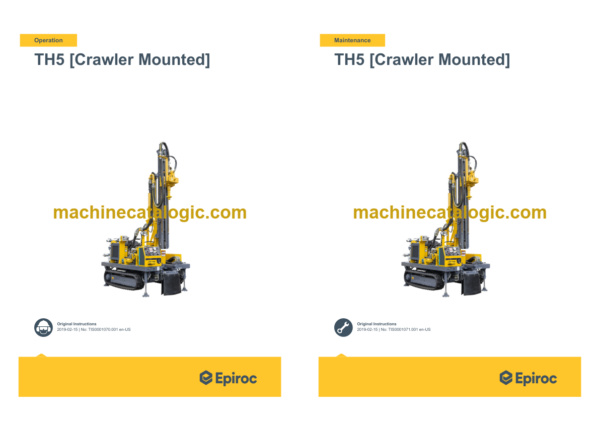 Epiroc TH5 Crawler Mounted Operation and Maintenance Manual