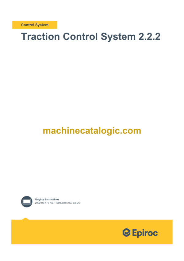 Epiroc Traction Control System 2.2.2 Control System Manual