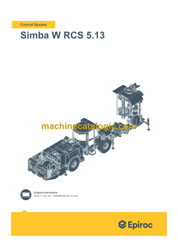 Epiroc Simba W RCS 5.13 Control System Manual