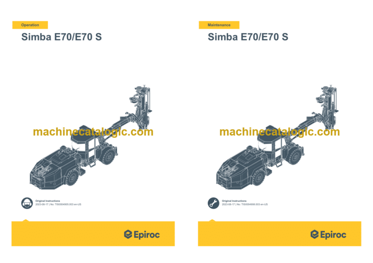 Epiroc Simba E70 E70 S Operation and Maintenance Manual