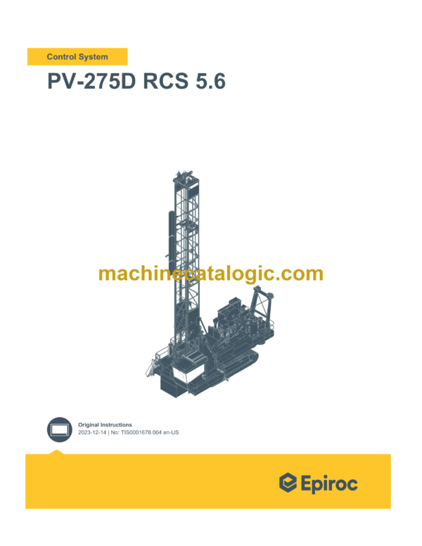 Epiroc PV-275D RCS 5.6 Pit Viper Control System Manual