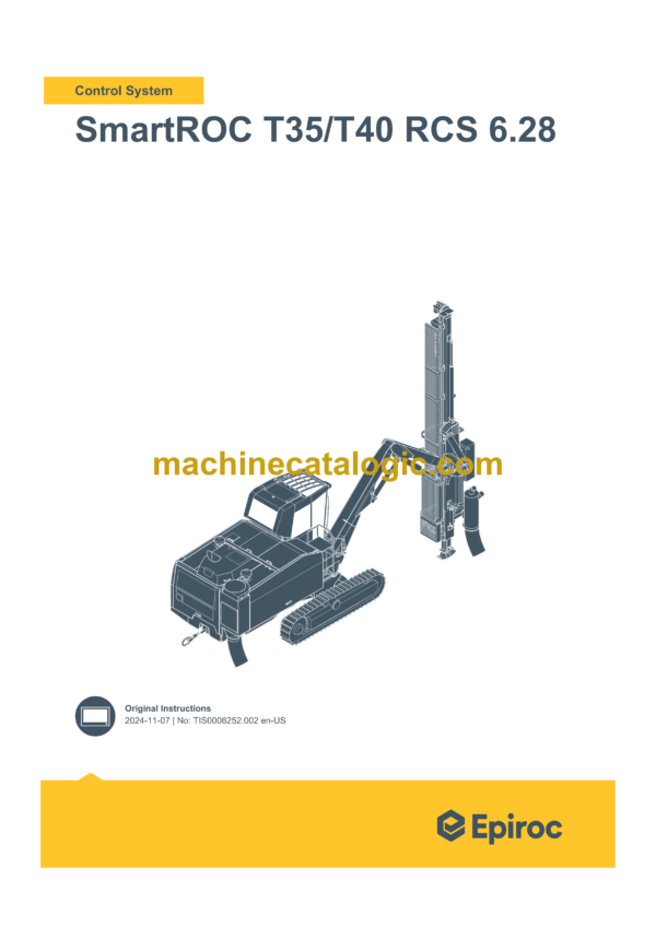 Epiroc SmartROC T35, T40 RCS 6.28 Control System Manual