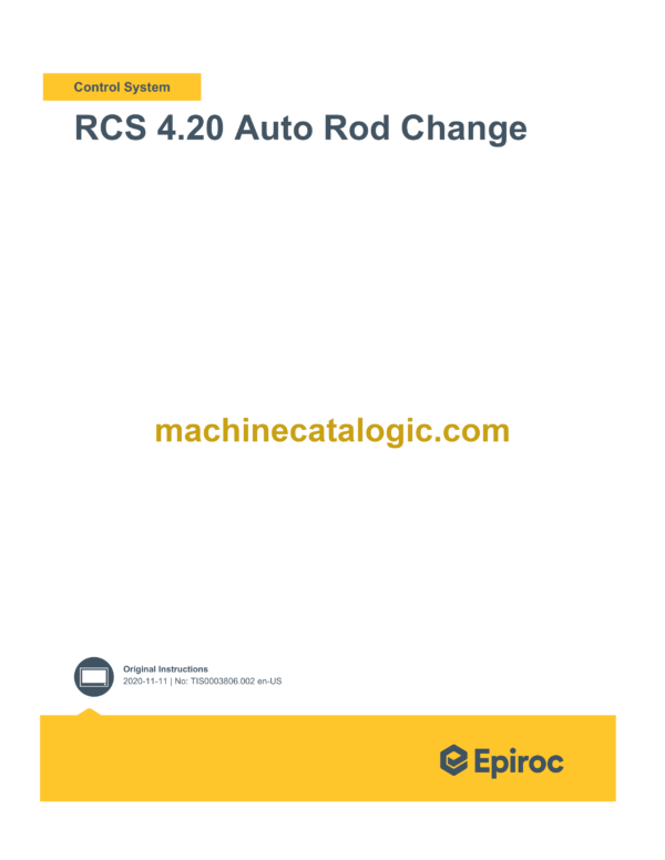 Epiroc RCS 4.20 Auto Rod Change Control System Manual