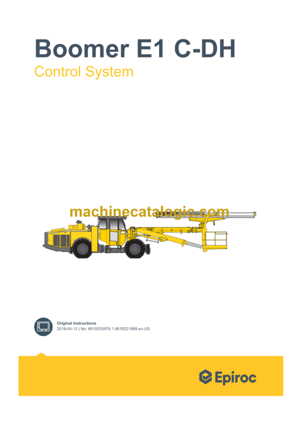 Epiroc Boomer E1 C-DH Control System Manual