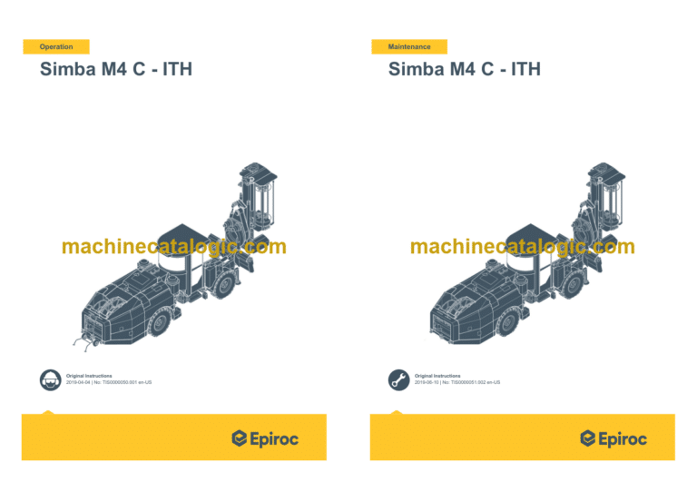 Epiroc Simba M4 C - ITH Operation and Maintenance Manual