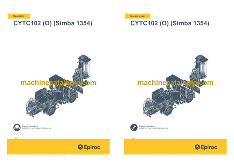 Epiroc CYTC102 (O) (Simba 1354) Operation and Maintenance Manual