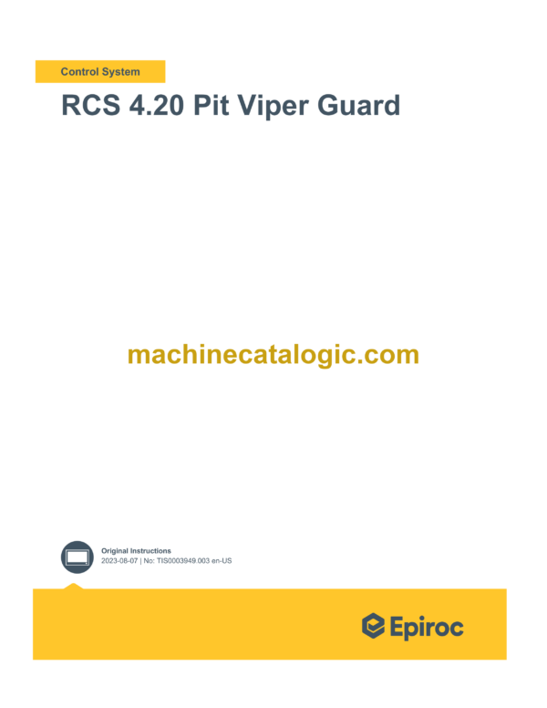 Epiroc RCS 4.20 Pit Viper Guard Control System Manual