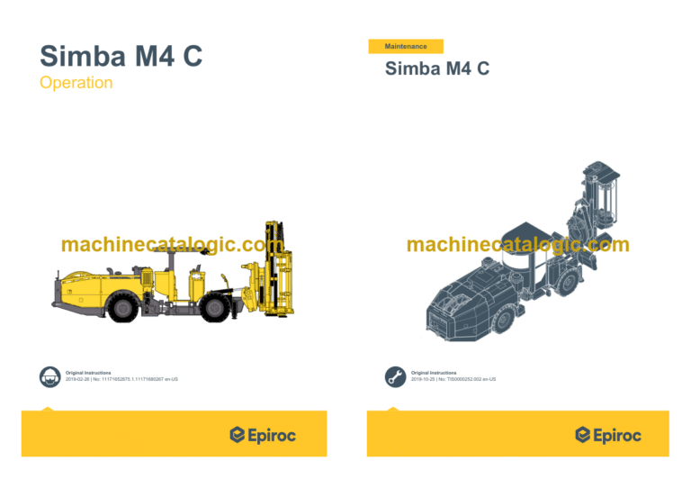 Epiroc Simba M4 C Operation and Maintenance Manual