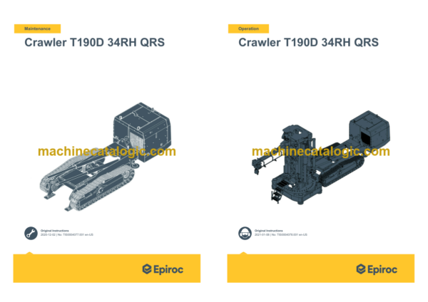 Epiroc Crawler T190D 34RH QRS Operation and Maintenance Manual