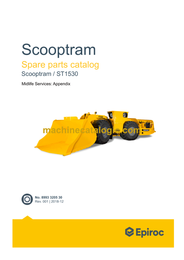 Epiroc Scooptram ST1530 Spare Parts Catalog