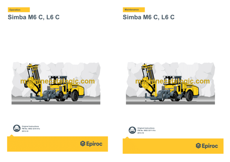 Epiroc Simba M6 C, L6 C Mk 8 Operation and Maintenance Manual