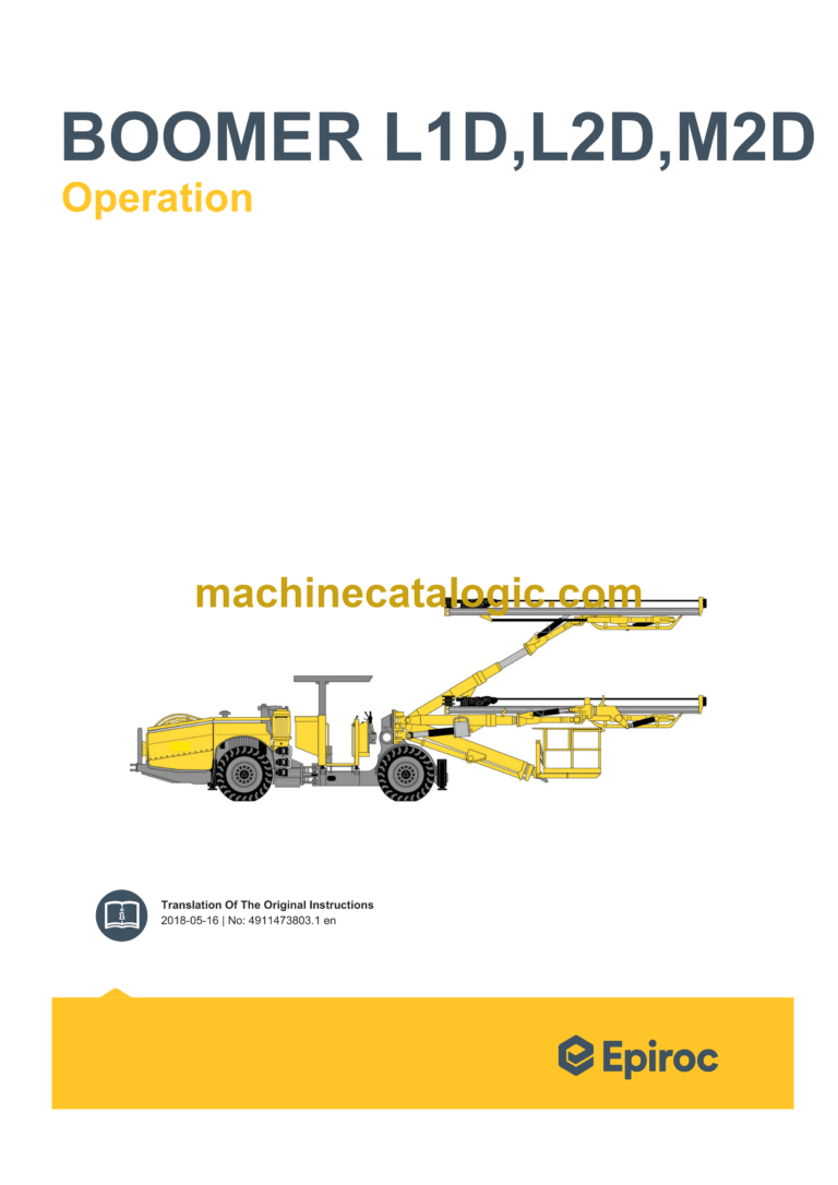 Epiroc Boomer L1 D, L2 D, M2 D Mk8b Operation Manual