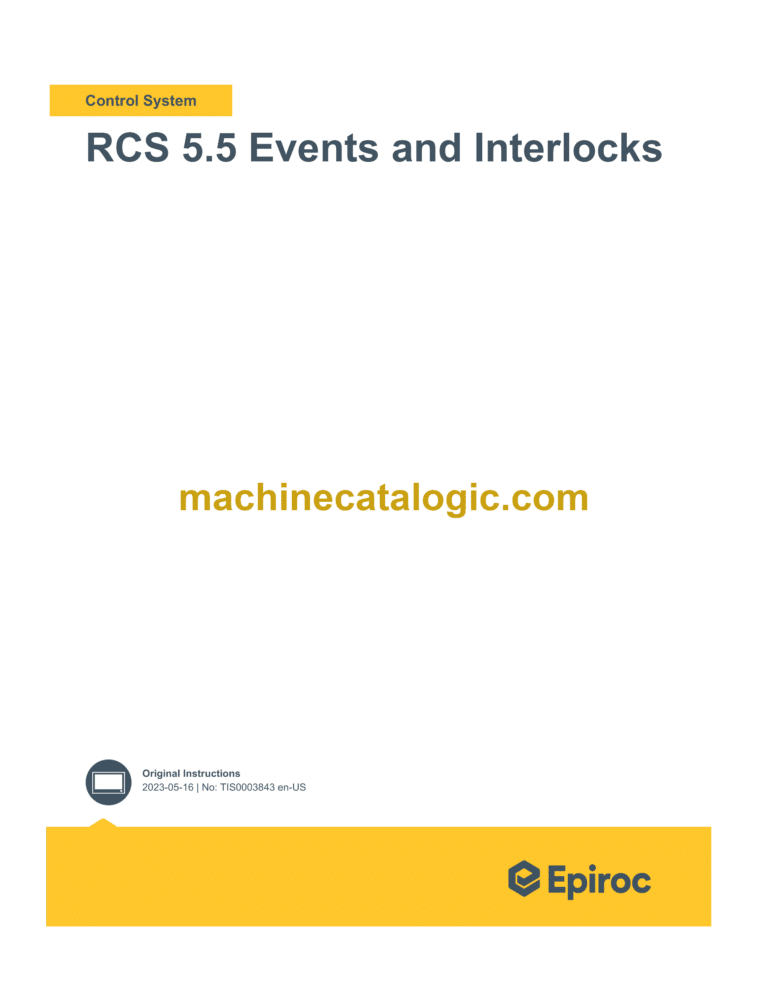 Epiroc RCS 5.5 Events and Inter Control System Manual