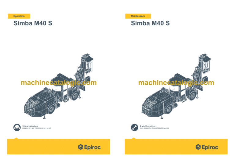 Epiroc Simba M40 S Operation and Maintenance Manual