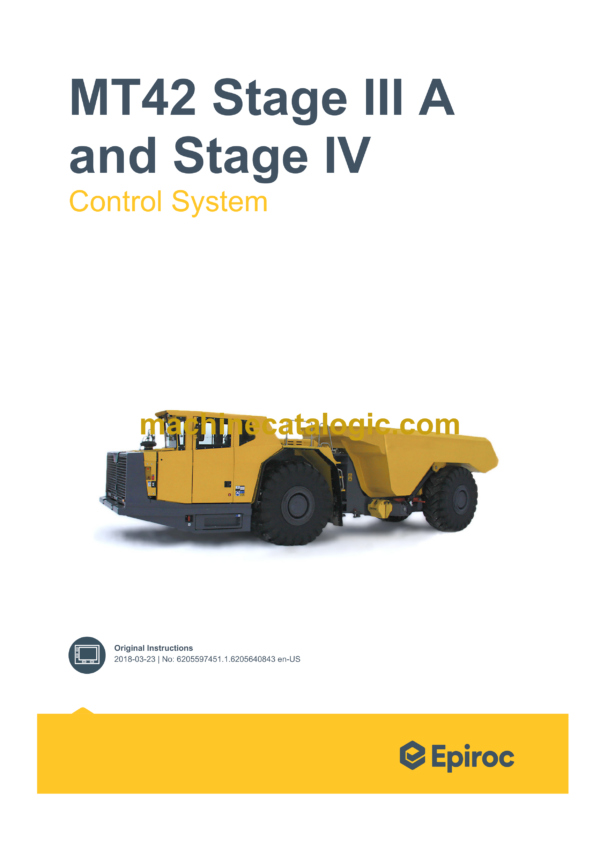 Epiroc Minetruck MT42 Stage III A and Stage IV Control System Manual