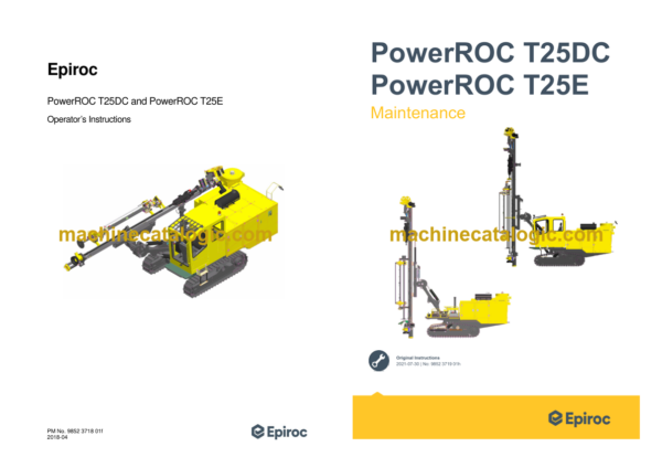 Epiroc PowerROC T25DC and PR T25E Operation and Maintenance Manual