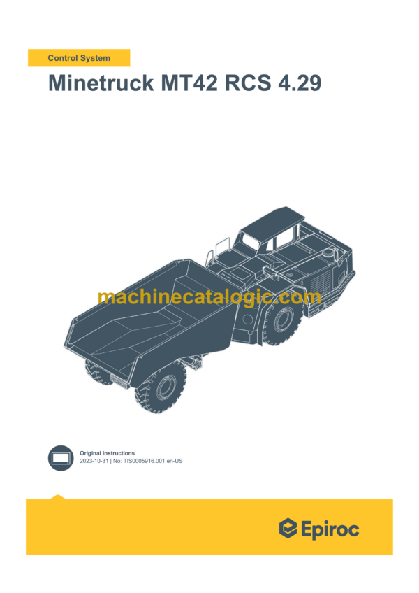 Epiroc Minetruck MT42 RCS 4.29 Control System Manual