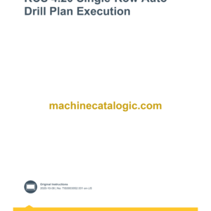 Epiroc RCS 4.20 Single-Row Auto Drill Plan Execution Control System Manual