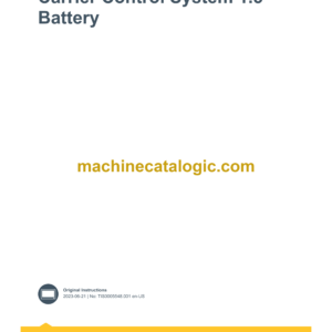 Epiroc Carrier Control System 1.5 Battery Control System Manual