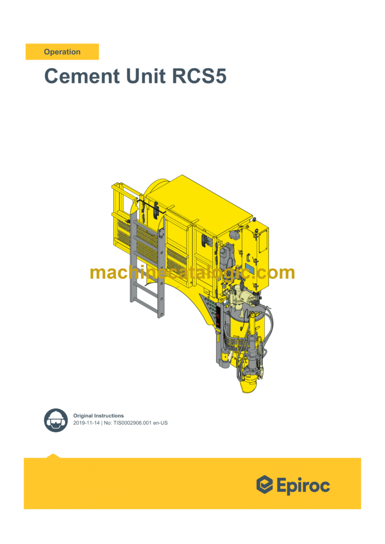 Epiroc Cement Unit RCS5 Operation Manual