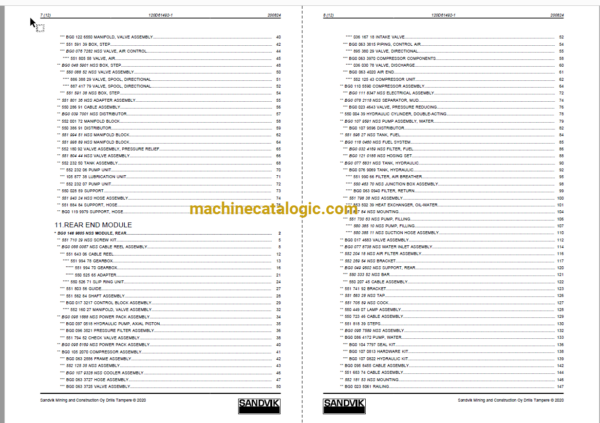 Sandvik DD321 Development Drill Rig Parts Manual - Image 2