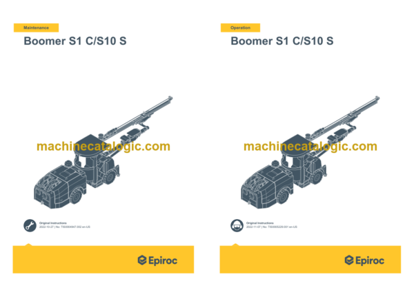 Epiroc Boomer S1 C, S10 S Operation and Maintenance Manual