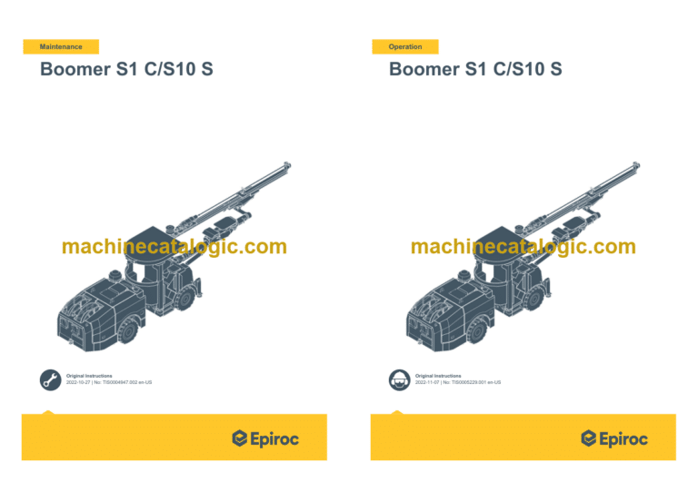 Epiroc Boomer S1 C, S10 S Operation and Maintenance Manual
