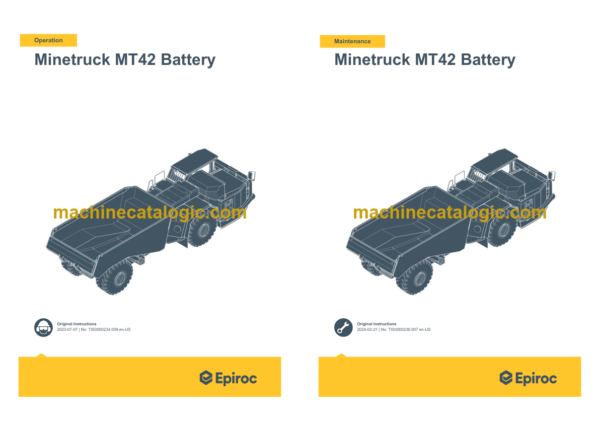 Epiroc Minetruck MT42 Battery Operation and Maintenance Manual