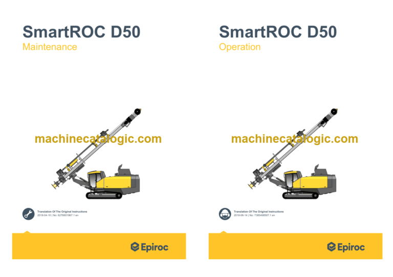Epiroc SmartROC D50 Tier 4 Final Operation and Maintenance Manual