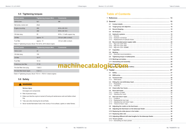 Epiroc Boomer L1 D, L2 D, M2 D Mk8 Maintenance Manual - Image 3