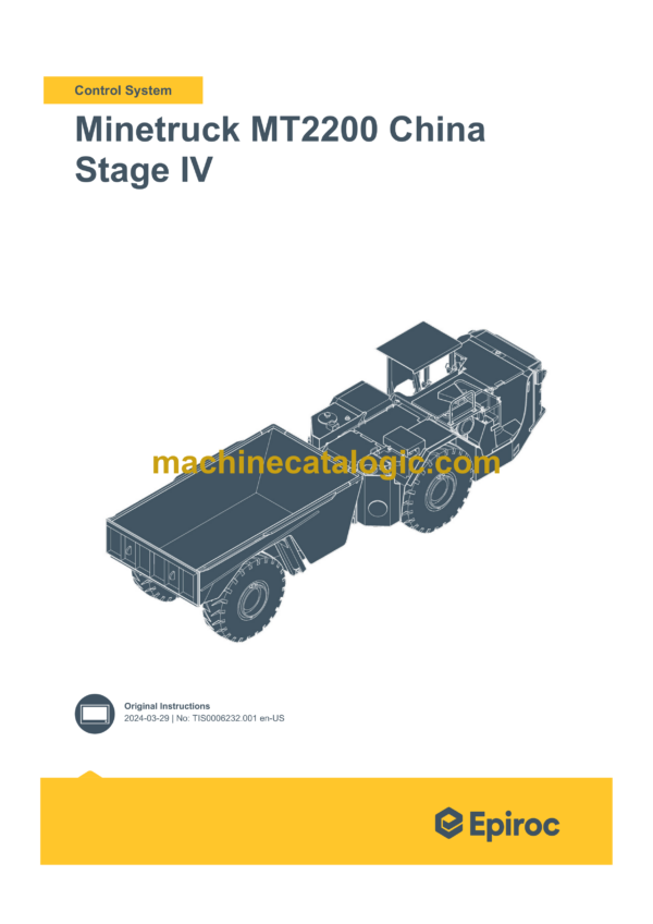 Epiroc Minetruck MT2200 China Stage IV Control System Manual