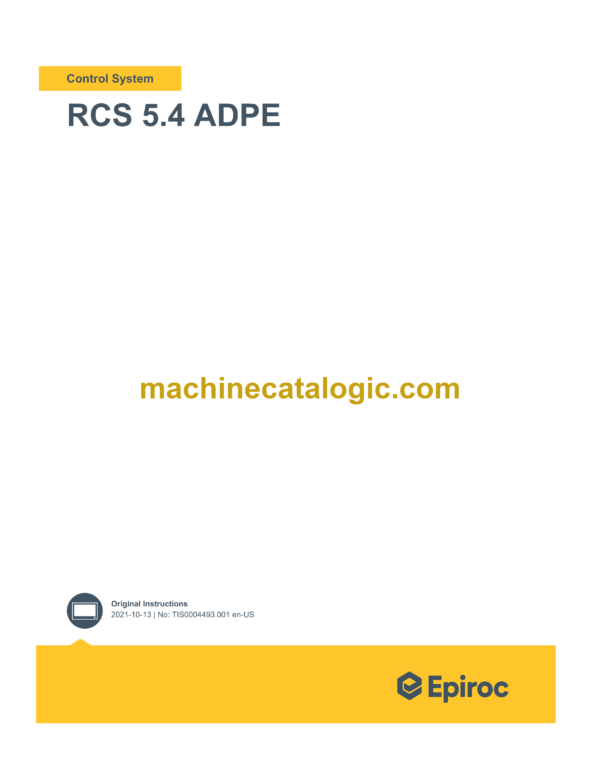 Epiroc RCS 5.4 ADPE Control System Manual