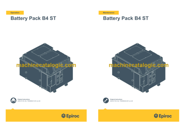 Epiroc Battery Pack B4 ST Operation and Maintenance Manual