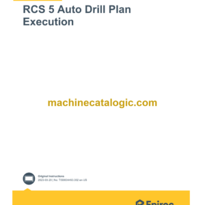 Epiroc RCS 5 Auto Drill Plan Execution Control System Manual