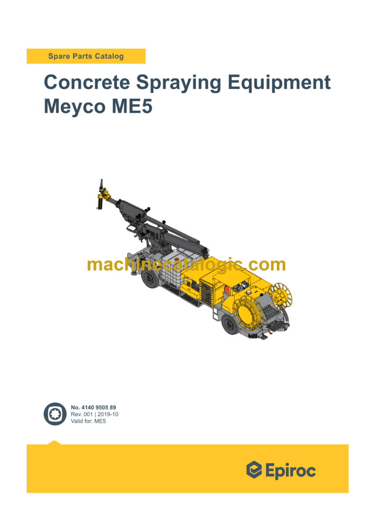 Epiroc Meyco ME5 Concrete Spraying Equipment Spare Parts Catalog